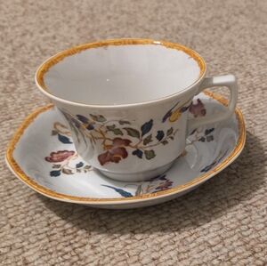 Wedgwood Floral Mug with Gold Rim